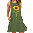 thumbnail image 1 of Innerwin Robe Débardeur Col Rond Dames Courtes Mini Robes Fête Sans Manches Décontractée Été Plage Robe d'Été Vert Armée m, 1 of 2