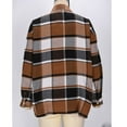thumbnail image 2 of FDGIU Women's Plaid Flannel Shacket Jacket - Cozy Lapel Button-Down Shirt Coat, Fall Winter Fuzzy Trench Oversized Outerwear, 2 of 2