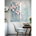 thumbnail image 4 of Pink Spring Flower Sheer Curtains for Living Room Bedroom Retro Blue Wall Mottled Pastoral Sheer Curtains 72 Inch Long 2 Panels Set Light Filtering Curtain Window Treatments Drapes for Dining Room, 4 of 6