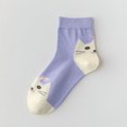 thumbnail image 1 of Calcetines de algodón hasta la pantorrilla para mujer, diseño de gato, con cara de gatito, bonitos calcetines de dibujos animados de moda, calcetines de algodón con animales, 1 of 6