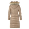 thumbnail image 3 of Vedolay Women Coats Winter Solid Long Sleeve Open Front Long Cardigan Coat Khaki,XL, 3 of 3