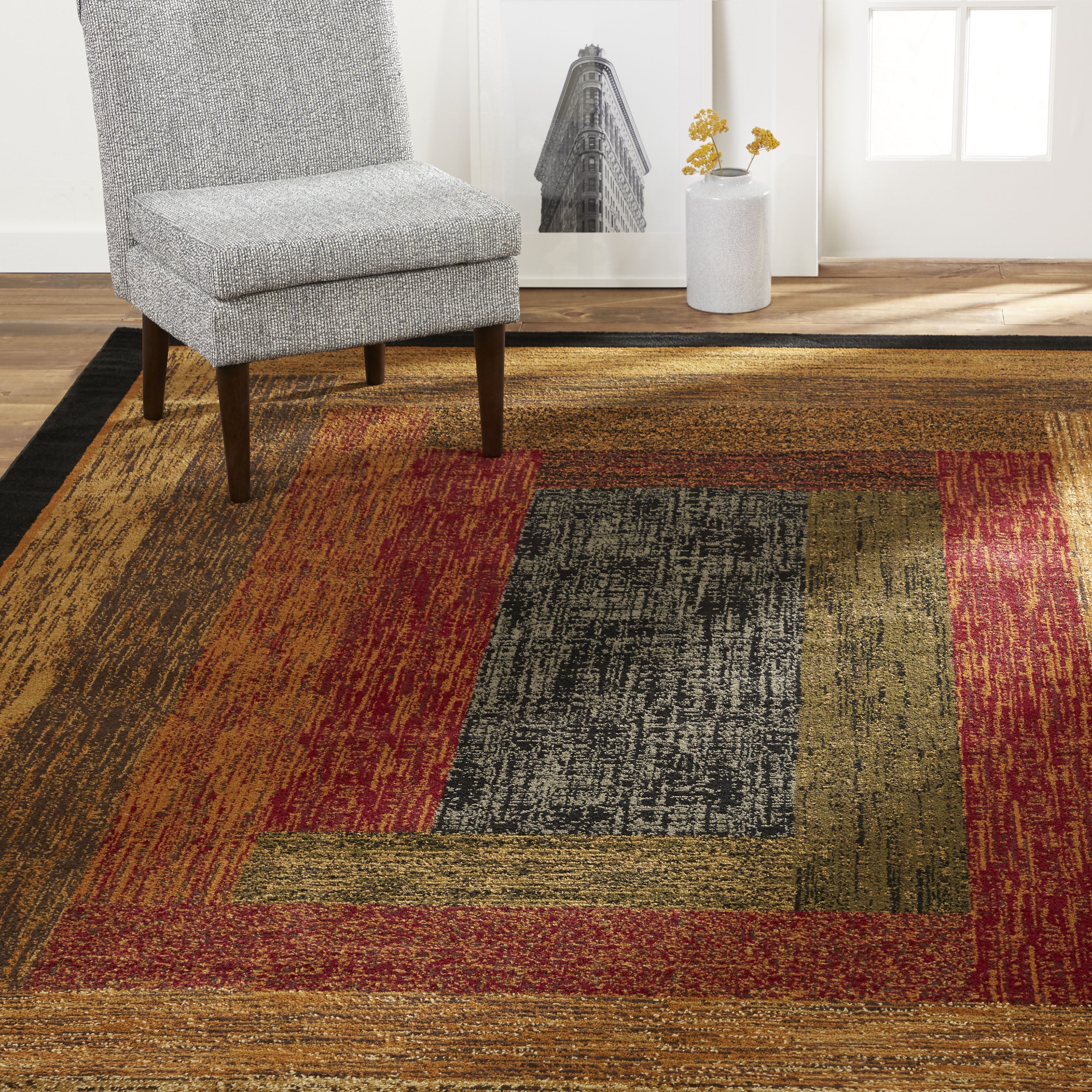 Home Dynamix Royalty Vega Contemporary Geometric Area Rug, Black/Brown, 9'2"x12'6"