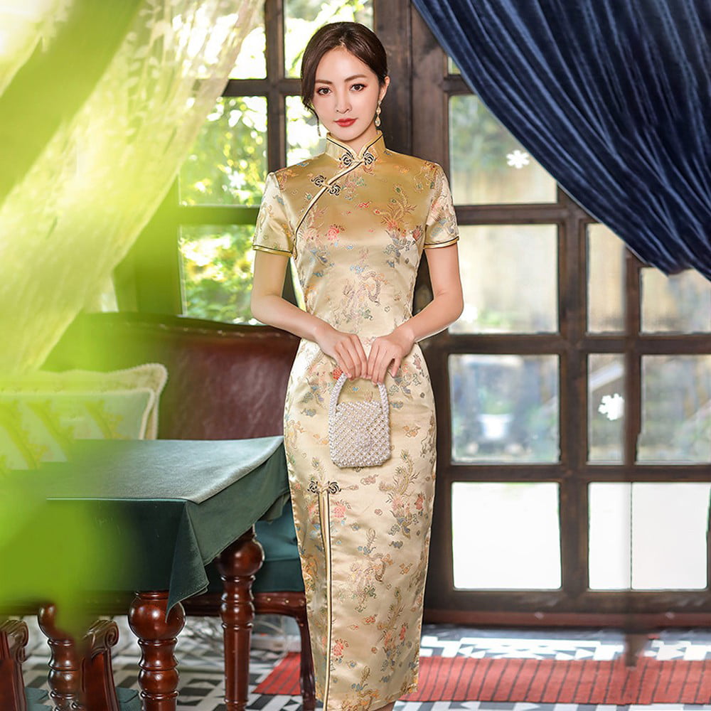 Red Cheongsam Evening Dress 2022 New Chinese Long Style Fishtail Skirt   Shopee Philippines