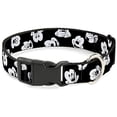 thumbnail image 1 of Buckle-Down BAC-WDY154-NL Breakaway Cat Collar-Mickey Mouse Expressions Scattered Black White, 1 2" W-9-15" Neck-Large, 1 of 1