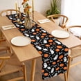 thumbnail image 3 of Black White Halloween Ghost Table Runner - 120 Inch Long, Kitchen Dining Table Runner Dresser Scarves, Orange Pumpkins Fall Farmhouse Decor for Coffee Tables Wedding Party Banquet, 3 of 8
