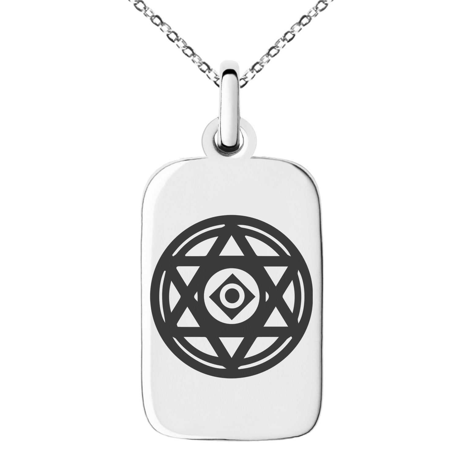 Stainless Steel Conjuration Magic Rune Engraved Small Rectangle Dog Tag ...