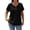 Black, variant on Womens Ribbed Knit Loose Short Length Sleeve Tops Button Front V Neck Summer Trendy Dressy Casual Lightweight Blouses for Women S-5XL Size XXL Pink