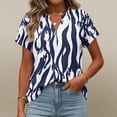 thumbnail image 7 of BOMYJESK Shirts for Women Short Sleeve Business Casual Basic Tops Color Block V Neck Fashion Blouses 2026 Spring Going Out Loose Fit Clothes Dark Blue M, 7 of 7
