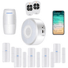 WiFi Door Alarm System, Wireless DIY Smart Home Security System, with Phone APP Alert, 9 Pieces-Kit (Alarm Siren, Door Window Sensor, Remote),