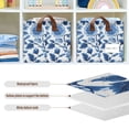 thumbnail image 4 of Yayeee Foldable Storage Basket for Shelves with Handles Set of 2 Waterproof Cloth Bins, Blue Floral Pattern, 4 of 7