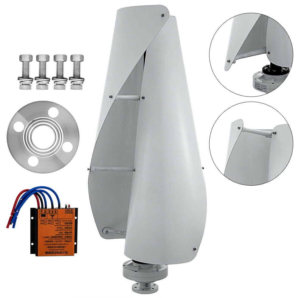 SHZICMY White Portable Vertical Wind Power Turbine Generator Kit with Controller 12V 400W