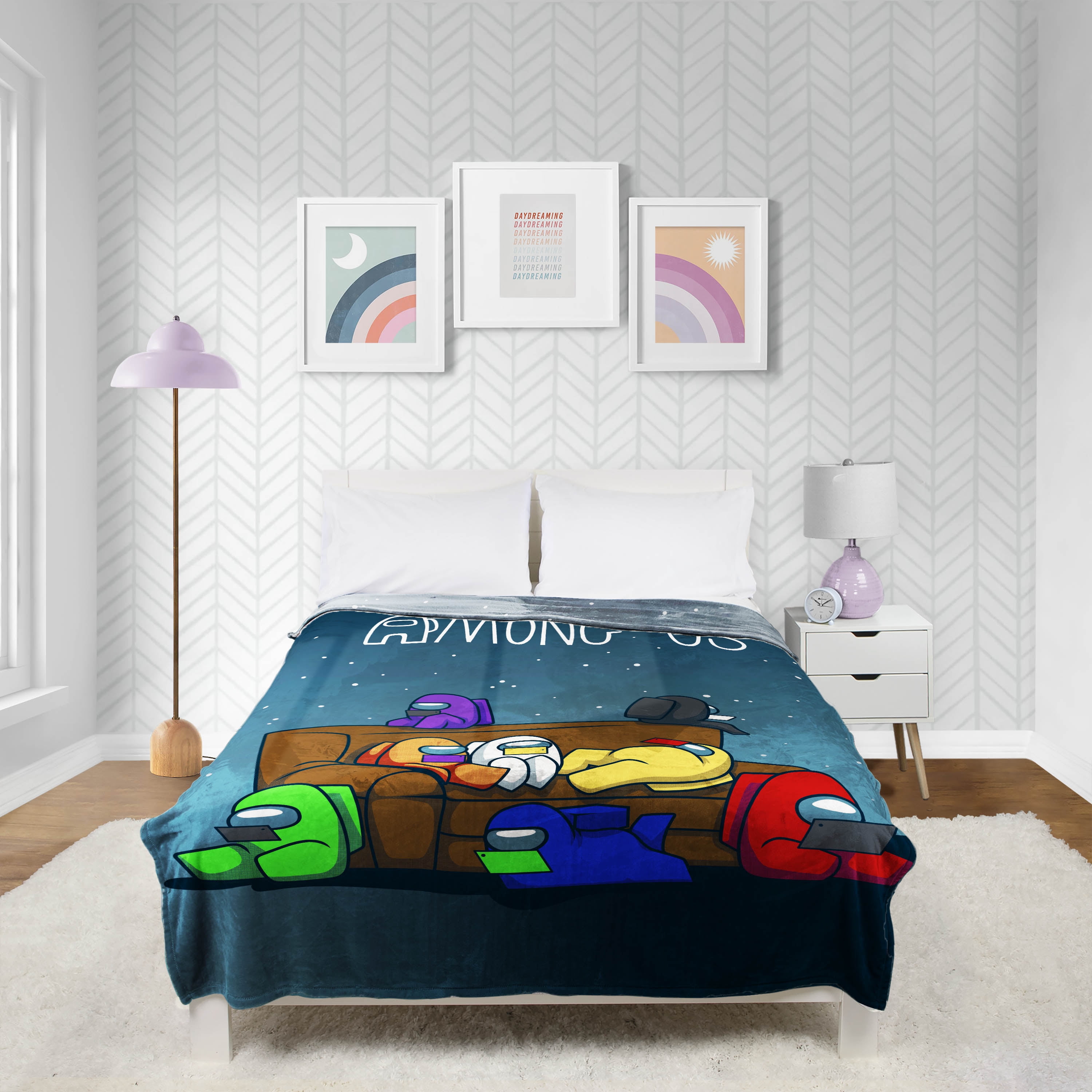 Among Us Kids Twin Blanket 62 x 90 Microfiber Red and Black Innsersloth