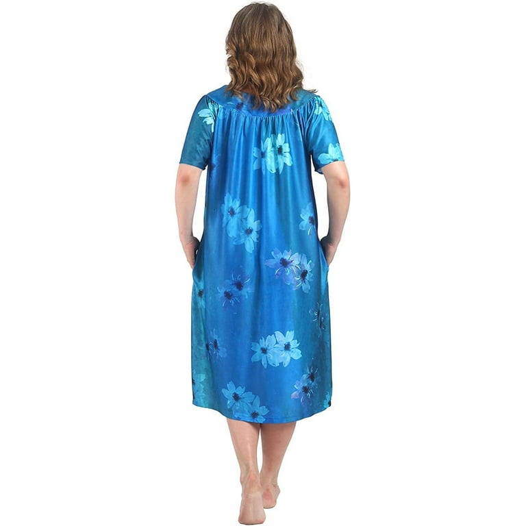 FEREMO Plus Size Lounge Dresses for Women Short Sleeve Moomoo Nightgown with Pockets Comfortable House Dress 1X 4X Walmart
