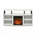 thumbnail image 7 of Furinno Jensen Open Shelving Storage Fireplace Entertainment Center for TV up to 55 Inch, Solid White/Black, 7 of 7