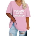 thumbnail image 2 of Aloohaidyvio Plus Size Shirts for Women,Women's Trendy Funny Print T Shirts Summer Soft Basic Tees Short Sleeve V Neck Tunic Tops Loose Dressy Blouse, 2 of 4