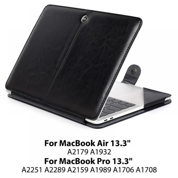 Macbook Air 13 3 Inch Case Pu Leather Carrying Book Folio Protective Stand Cover Sleeve Compatible With Macbook Air 13 3 Inch Model 179 A1932 Yj Walmart Com Walmart Com