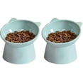 thumbnail image 1 of Comedero elevado Gammel para gatos y perros, cuenco antivómitos para gatos, comedero y bebedero antideslizante, para gatos de cara plana y perros pequeños (verde+verde), 1 of 5