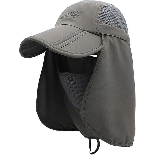 Sun Hat for Women UV Protection Bucket Hat for Men Breathable Summer Neck Face Protection Size 54-56 cm (Dark Grey)