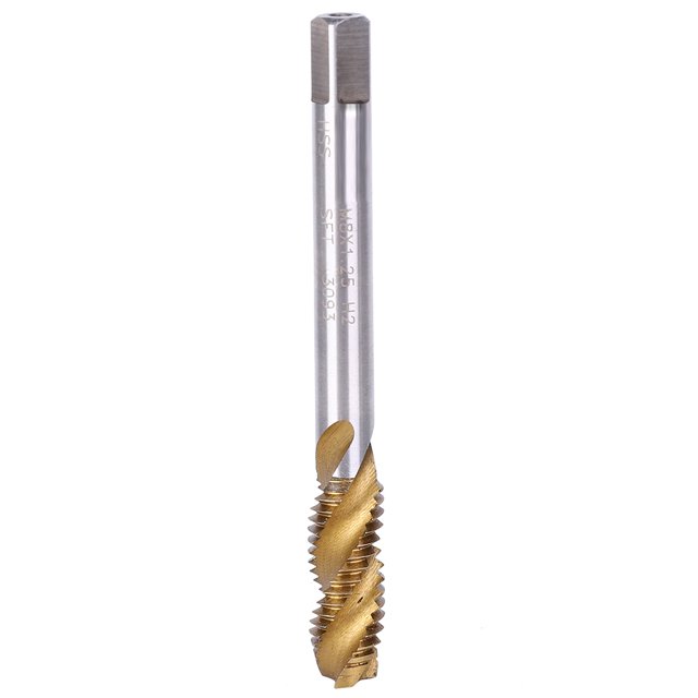 Macho de roscar en espiral, M8 x 1,25 mm, broca de roscar con estrías en espiral, herramienta manual, funcionalidad de alta precisión