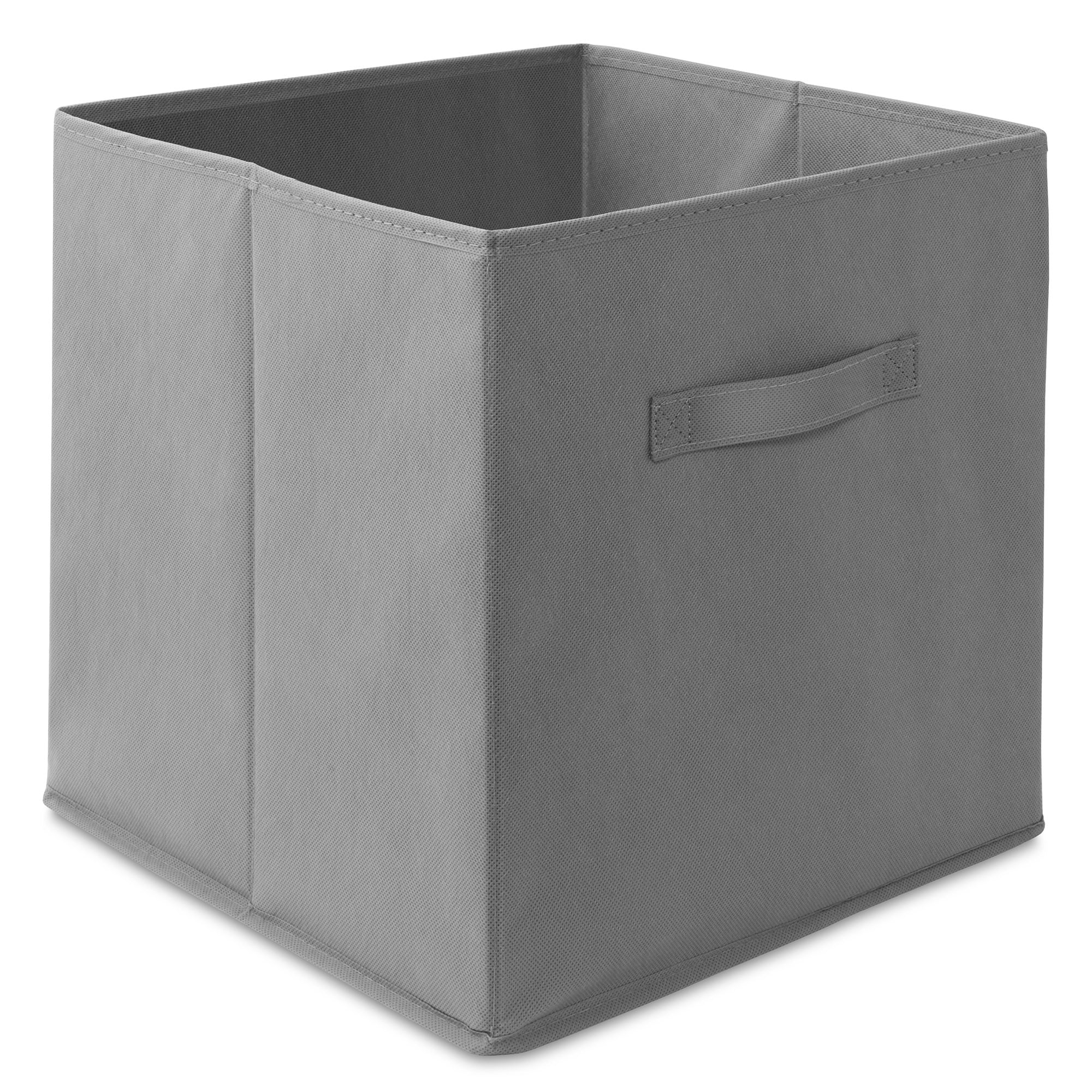 Casafield Set of 6 Fabric Storage Cube Bins, Gray - 13" Collapsible Foldable Cloth Baskets for Shelves and Cubby Organizers