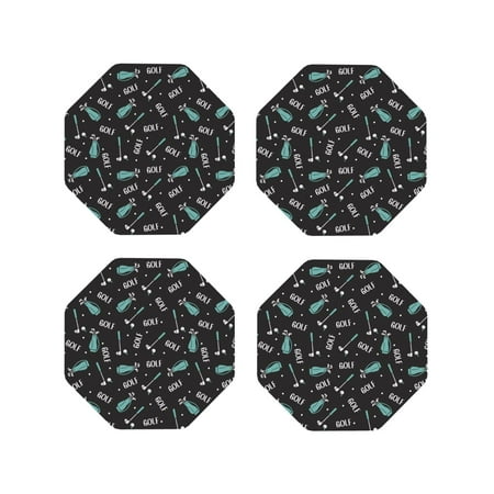 

Tideii Golf Bags And Balls for Leather Coasters 4 Pieces Anti-fouling and Anti-scalding Decorative Coasters Suitable for Restaurants Kitchens Coffee Shops-Octagon