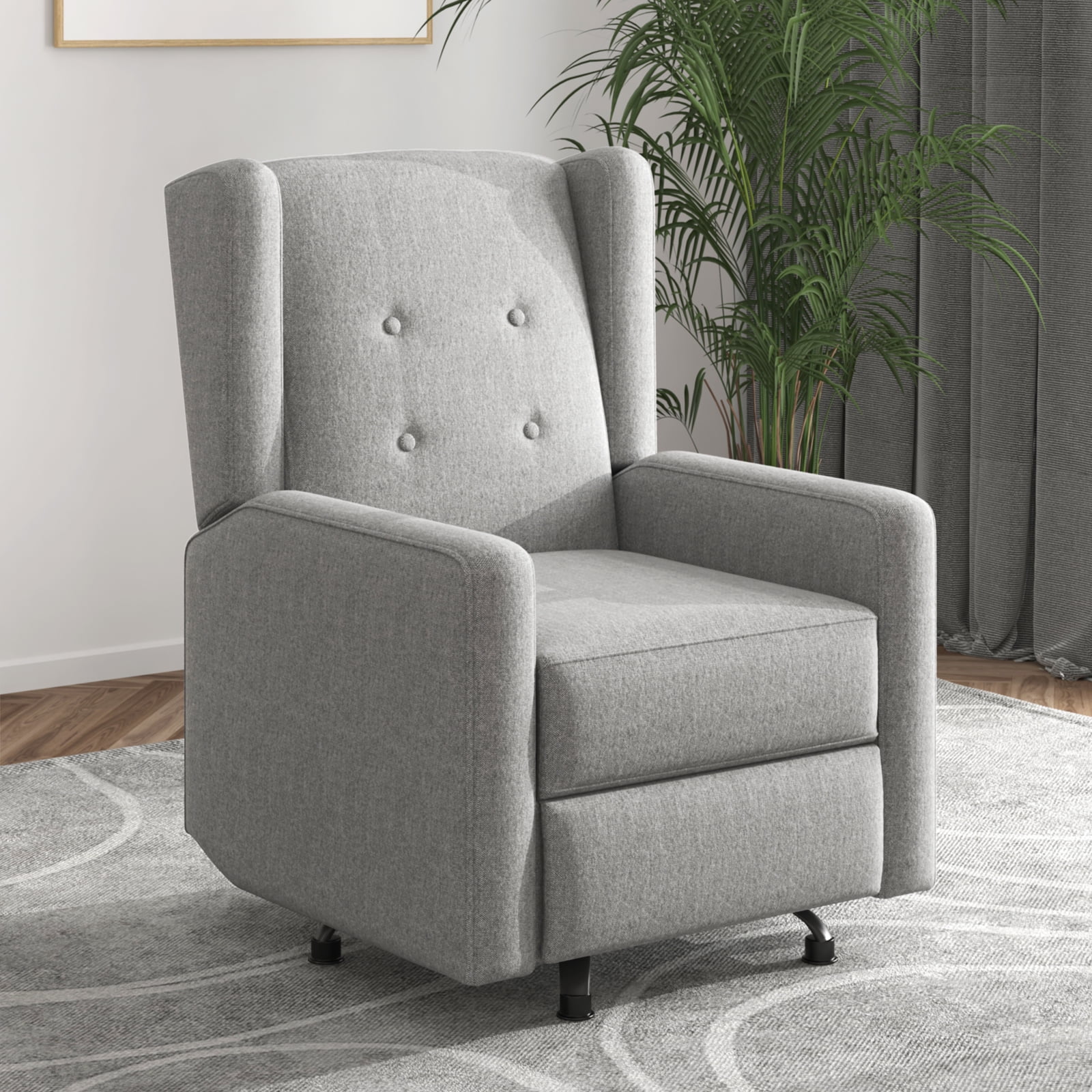 Mjkone Swivel Glider Push Back Recliner,Single Adjustable Reclining