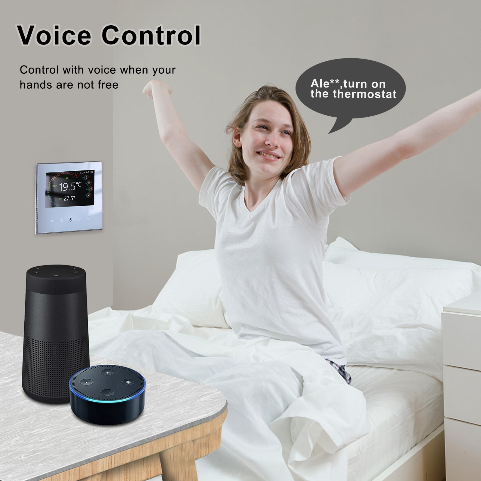 AREALER WiFi Smart Thermostat Temperature Controller Weekly Programmable Control/ Mobile APP/ Voice Control Compatible with / Home, for Water Heating 5A