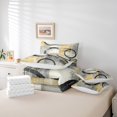 thumbnail image 5 of Feelyou Yellow Abstract Ombre Bedding Comforter Set 7 Pieces, Square Circle Geometric Full Bedding Set, Teen Kid Child Adult Reversible Fitted Sheet Flat Sheet, Super Cozy Room Decor, 5 of 7