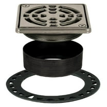 Exlonjet Kerdi-Drain Classic Shower Grate Kit with Integrated Slope Bonding Flange - Ideal for Tile Showers - 4" Grate Size, Square, Stainless Steel Grate Finish - KD4GRKE