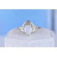 thumbnail image 2 of 2Ct Pear Cut Natural Moonstone Ring, White Gold Plated Ring Unique Curved Floral Ring, Size 7, 2 of 3