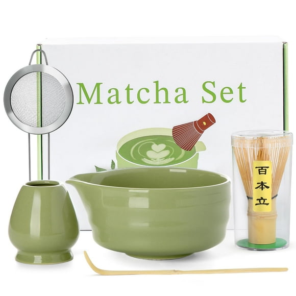 Juego de batidores para matcha Jardin Tesoro, 5 unidades con 500 ml de chawan, cuchara