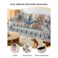 thumbnail image 4 of Texas Star Rustic Couch Cover Sofa Covers 3 Cushion Sectional Couch, Country Blue Berry Brown Wooden Plank Washable Sofa Covers Slipcover Sectional Sofa Cover, Furniture Protector 71"x150", 4 of 9