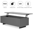 thumbnail image 5 of SHIYAO 47inch Modern LED Coffee Tables Lift Top with Storage and Hidden Compartment, High Glossy Coffee Tables with 20 Colors LED Light, 5 of 10