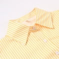 thumbnail image 4 of Kaprioy Womens Button Down Shirts Striped Classic Long Sleeve Collared Office Work Blouses Tops with Pocket Fall Fashion Clothes Yellow, XL, 4 of 9