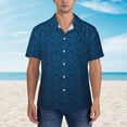 thumbnail image 2 of Sikiie Dark Blue Print Men's Hawaiian Shirt, Summer Beach Button Pocket Short Sleeve T-Shirt,X-Large, 2 of 7