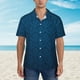 thumbnail image 2 of Balery Dark Blue Camisas hawaianas de manga corta para hombre, camisas playeras de corte holgado, camisas de vacaciones con botones,Medium, 2 of 7
