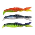 thumbnail image 1 of Perch Pike fishing bait soft Double Color Multi Join Bone Fish Paddle Tail 15cm three strips in box, 1 of 10