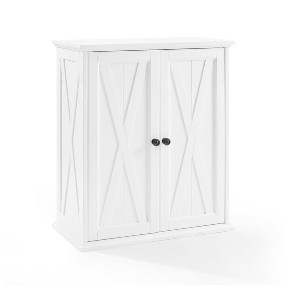 Crosley Furniture Clifton Wood 2 Door Stackable Pantry in Distressed White