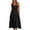 Black, variant on Women's Casual Loose Solid Color V-Neck Sleeveless Beach Dress Bubble Crinkle Midi Hollowed Out Party Vacation Holiday Summer Dress, Yellow M