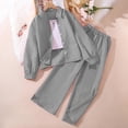 thumbnail image 5 of Cethrio Girls Long Sleeve Outfit Sets, Casual Lapel Collar 2 PC Shirts and Pants Sets Gray Size 7-8, 5 of 5