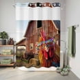 thumbnail image 6 of No Hook Shower Curtain, Farm Rooster Shower Curtains for Bathroom with See Through Top Window, Farmhouse Barn Funny Animals Butterfly Waterproof & Washable Bath Curtain 60"x72", 6 of 9