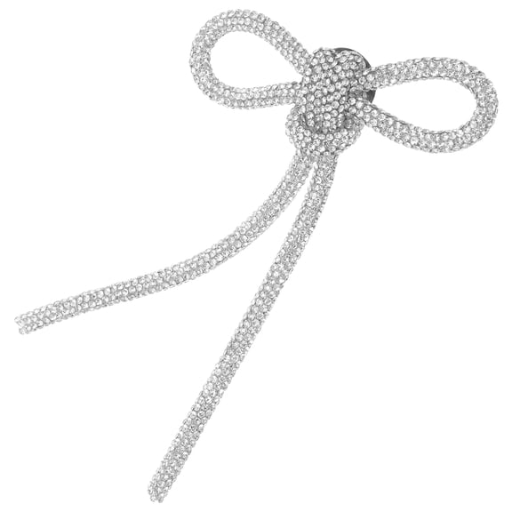 Homoyoyo Rhinestone Bow Brooch Pin Alloy Elegant Decorative Accessory for Party Wedding and Special Occasions