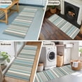 thumbnail image 5 of Light Blue Striped 2'x6' Runner Rugs for Hallway Kitchen Bedside Non Slip, Farmhouse Thin Line Modern Abstract Art Entryway Rug Runners with Rubber Backing, Long Carpet Runner for Laundry Room, 5 of 8