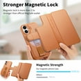thumbnail image 2 of Allytechgroup for iPhone 16 Case, 2-in-1 Wallet Phone Cover with Detachable PU Leather Card Holder, Magnetic MagSafe-Compatible RFID Blocking Protective Case & Wristband, Brown, 2 of 14