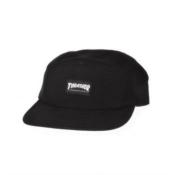 Thrasher Logo 5 Panel Camp Hat Black