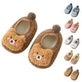 thumbnail image 2 of Baby Shoes Size 12 For 6 Months-12 Months Winter Children Boys And Floor Flat Bottom Non On Plush Warm And Comfortable Cute Cartoon Bear Toddler Sneakers Blue, 2 of 7