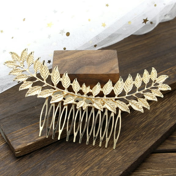 ERDOUY Bridal Flower Wedding Hair Pins Crystal Pearl Hair Combs Clips Headpiece Gold Wedding Hair Accessories Jewelry with Rhinestone for Brides Bridesmaids Women Girls (Gold)