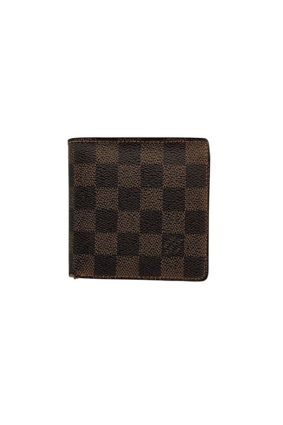Pre-Owned LOUIS VUITTON Damier Ebene Portefeuille Marco Bi-fold Wallet N61675 D4 (Fair)