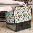 thumbnail image 2 of Toaster Covers 2 Slice, Green Blue Purple Hummingbird Waterproof Bread Machine Cover Fits for Standard 2 Slice Toasters, Home Decor Toaster Protection with Hanging Rope, 2 of 7