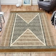 thumbnail image 3 of Casavani Hand Block Printed Black Cotton Living, Dining Room Area Carpets Square Outdoor Rug 5x5 feet, 3 of 6